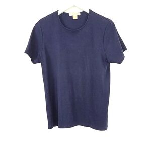 Brooks Brothers Vintage 100% Cotton  Made In USA Imported Navy Blue Knit Top M